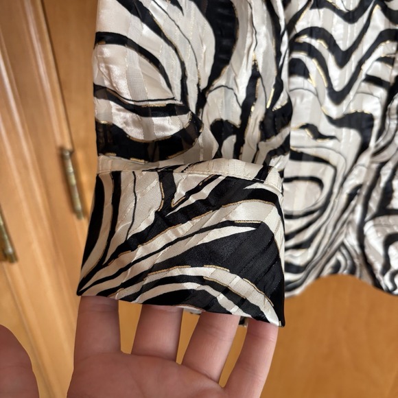 Alex Evenings Blazer Womens Small Silver Black Tie Closure‎ - Picture 3 of 10